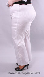 Белые брюки Атласная полоска (фото 2)